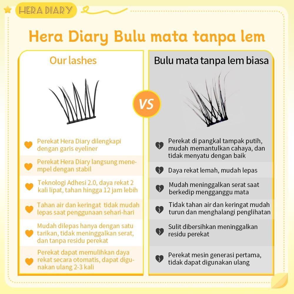 B04【LANGSUNG TEMPEL】Hera Diary bulumata palsu 10 Baris big kapasitas bulumata Won Young Eeyelash Idol Natural Douyin manga Box Pelentik anime comic baby Free pinse