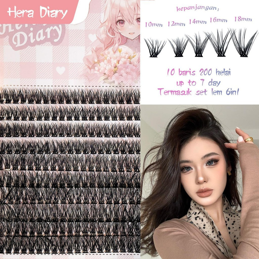 A16 Hera diary DIY Volume BuluMata Palsu10 12 14 16 18MM Eyelash ExtensionBulumata Individual Eyelashes Ekstensi Lembut