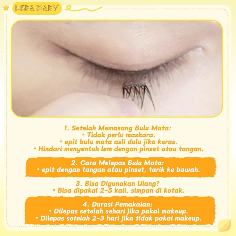 B04【LANGSUNG TEMPEL】Hera Diary bulumata palsu 10 Baris big kapasitas bulumata Won Young Eeyelash Idol Natural Douyin manga Box Pelentik anime comic baby Free pinse