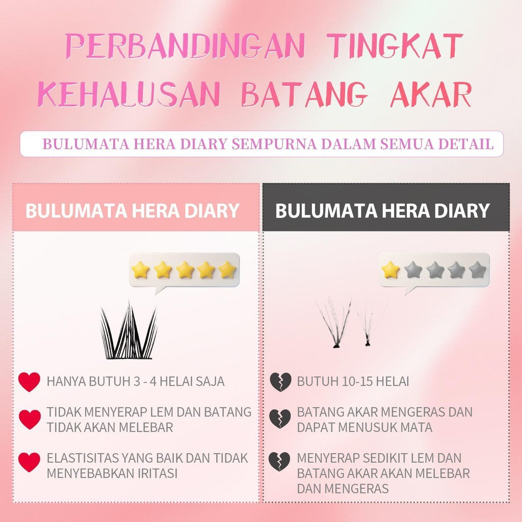 A13【GRATIS LEM】Hera Diary #D Bulu Mata Palsu Cat Eye 10Baris Eyelash Douyin Anime Cospaly fox eye