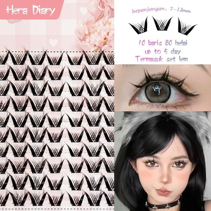 A21【FREE LEM】Bulumata Palsu Anime Douyin Cosplay Douyin Manga Big Box 10 row individual eyelash