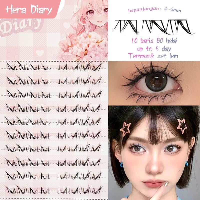 A04【FREE LEM】Bulumata Palsu bawah Anime Douyin Cosplay Douyin Manga BIg Box 10row individual eyelash