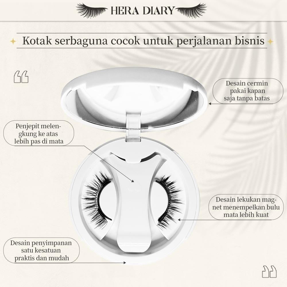 【Gratis Aplikator】MG04 Hera Diary Bulu Mata Magnetik Tanpa Lem Eyelash Magnet Douyin Instan Natural Soft Tahan Lama Bisa Berulang