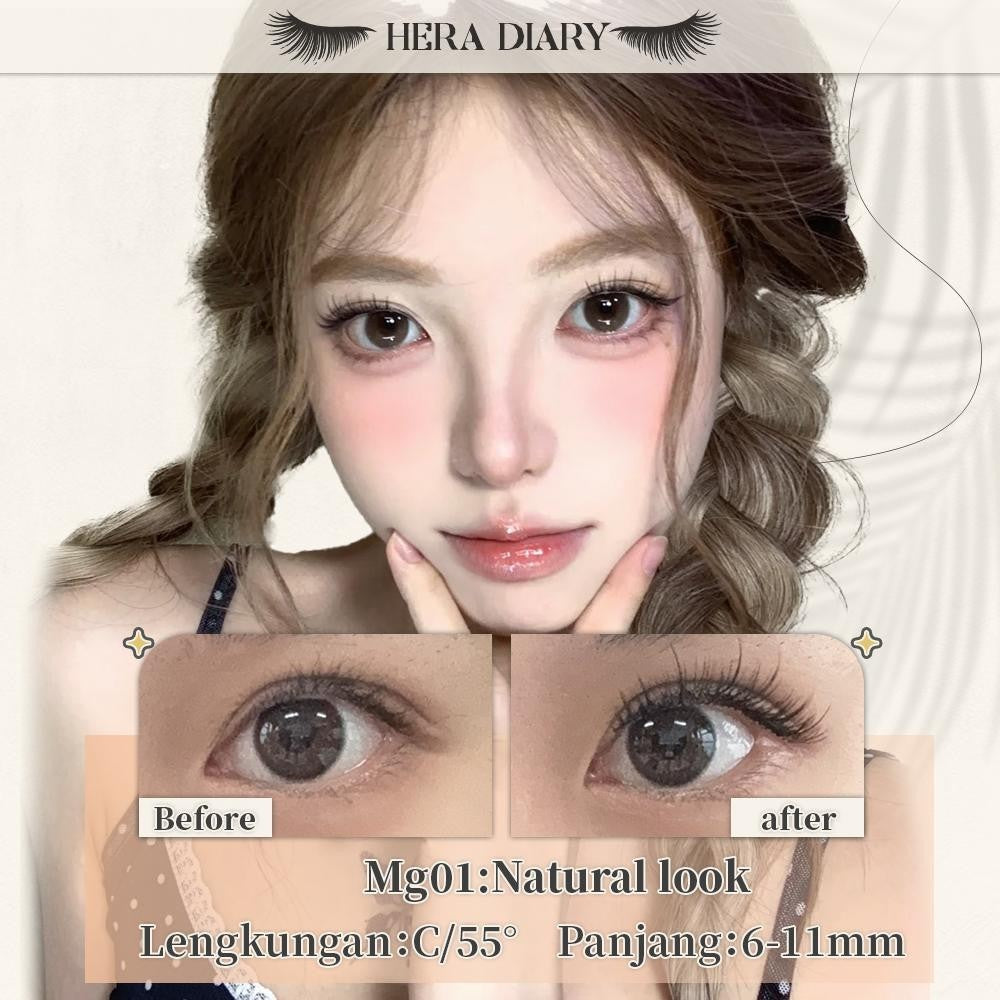 【Gratis Aplikator】MG04 Hera Diary Bulu Mata Magnetik Tanpa Lem Eyelash Magnet Douyin Instan Natural Soft Tahan Lama Bisa Berulang