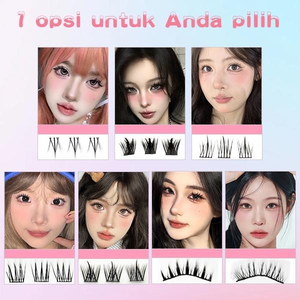 C04【FREE LEM】Hera Diary 7in1 184pcs Strip + Individual eyelash Bulumata palsu Douyin Manga Bulumata palsu bawah Natural eyelash ekstansi
