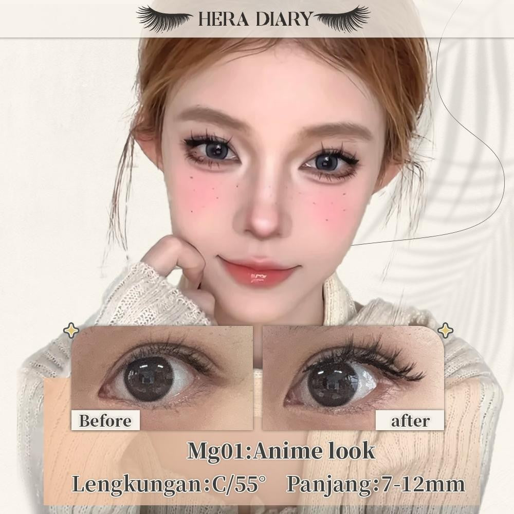 【Gratis Aplikator】MG02 Hera Diary Bulu Mata Magnetik Tanpa Lem Eyelash Magnet Douyin Instan Natural Soft Tahan Lama Bisa Berulang