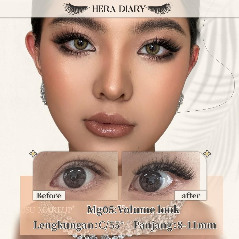 【Gratis Aplikator】MG05 Hera Diary Bulu Mata Magnetik Tanpa Lem Eyelash Magnet Douyin Instan Natural Soft Tahan Lama Bisa Berulang