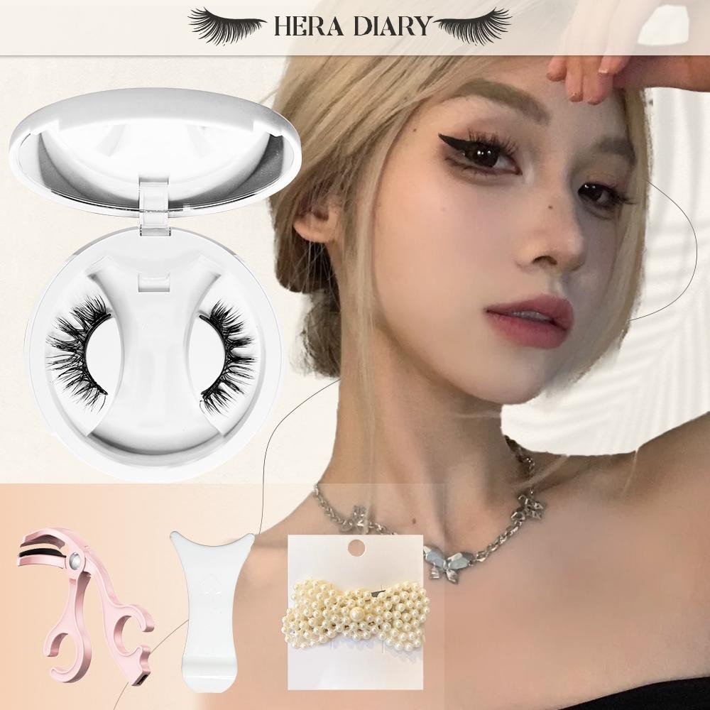 【Gratis Aplikator】MG03 Hera Diary Bulu Mata Magnetik Tanpa Lem Eyelash Magnet Douyin Instan Natural Soft Tahan Lama Bisa Berulang