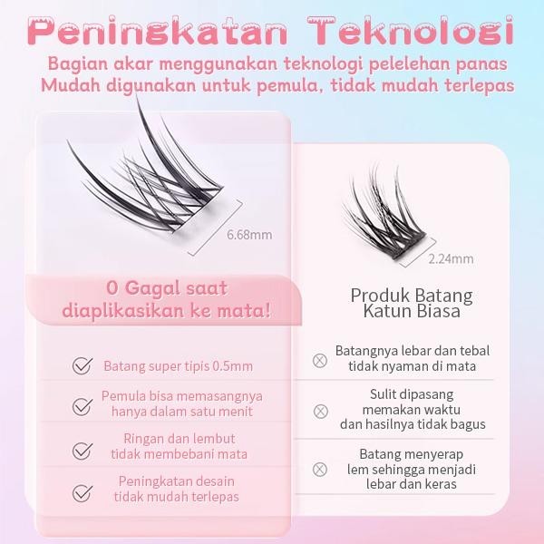 C05【FREE LEM】Hera Diary 7in1 187pcs Strip+Individual eyelash Bulumata Palsu Douyin Manga Anime Bulumata palsu bawah Natural Eyelash Extension
