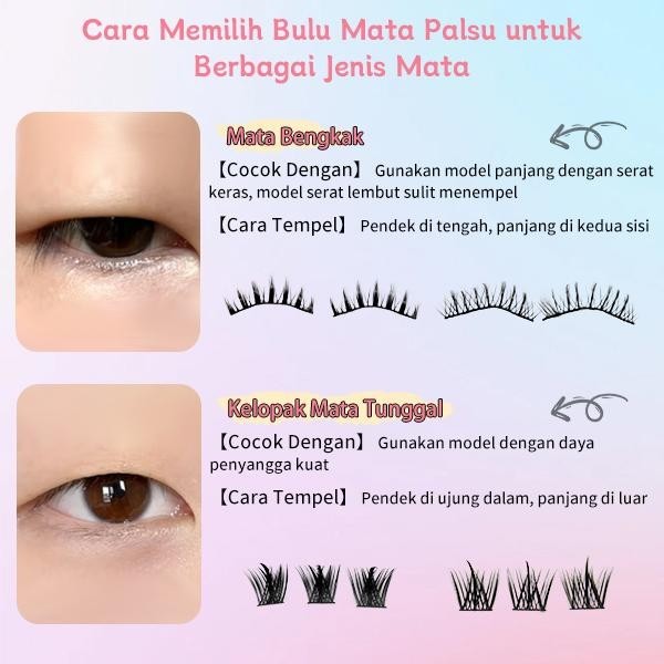 C04【FREE LEM】Hera Diary 7in1 184pcs Strip + Individual eyelash Bulumata palsu Douyin Manga Bulumata palsu bawah Natural eyelash ekstansi