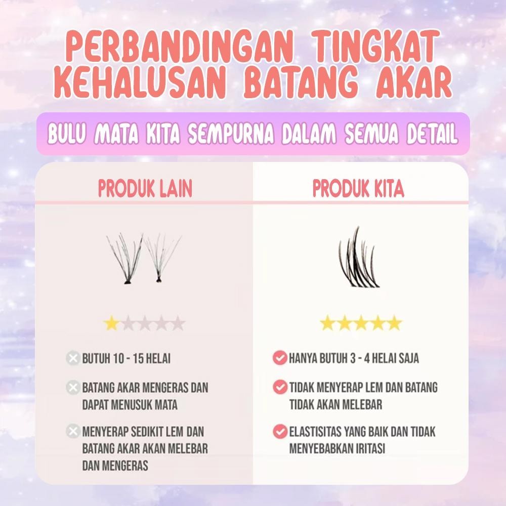 D01 [PILIH 2 DISKON 10% OFF] bulu mata palsu Berkualitas Tinggi + Lem Natural EYELASH ANIME Douyin Lash manga lashes bulu mata manga Pelentik Bulumata