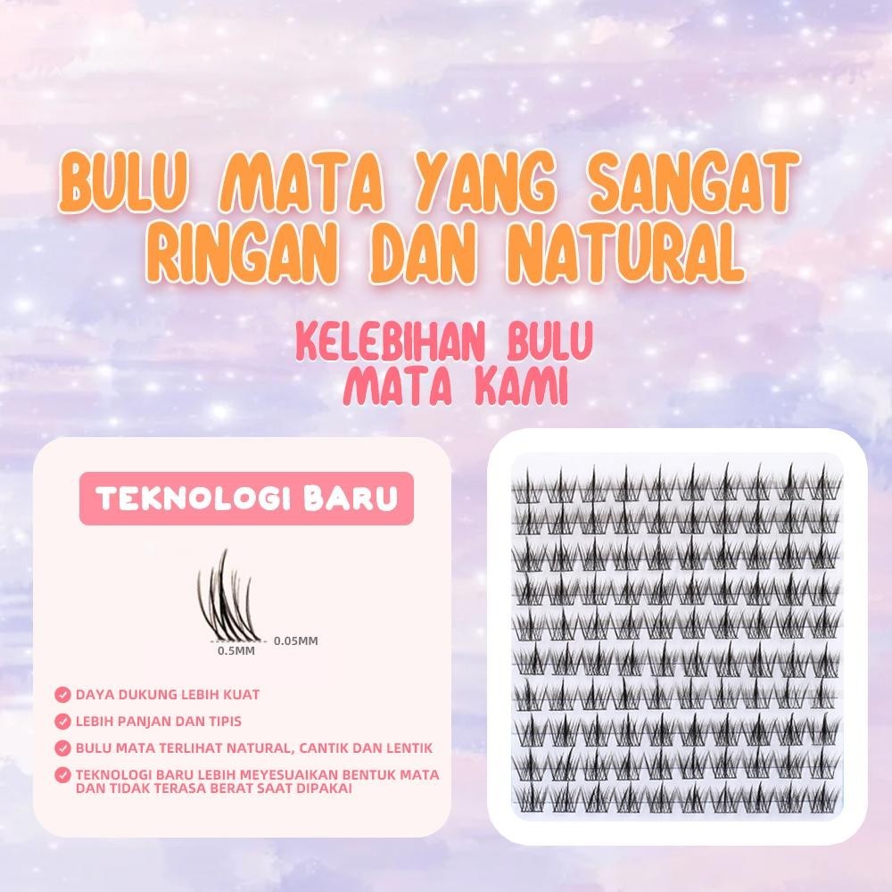 D02 [PILIH 2 DISKON 10% OFF] bulu mata palsu Berkualitas Tinggi + Lem Natural EYELASH ANIME Douyin Lash manga lashes bulu mata manga Pelentik Bulumata