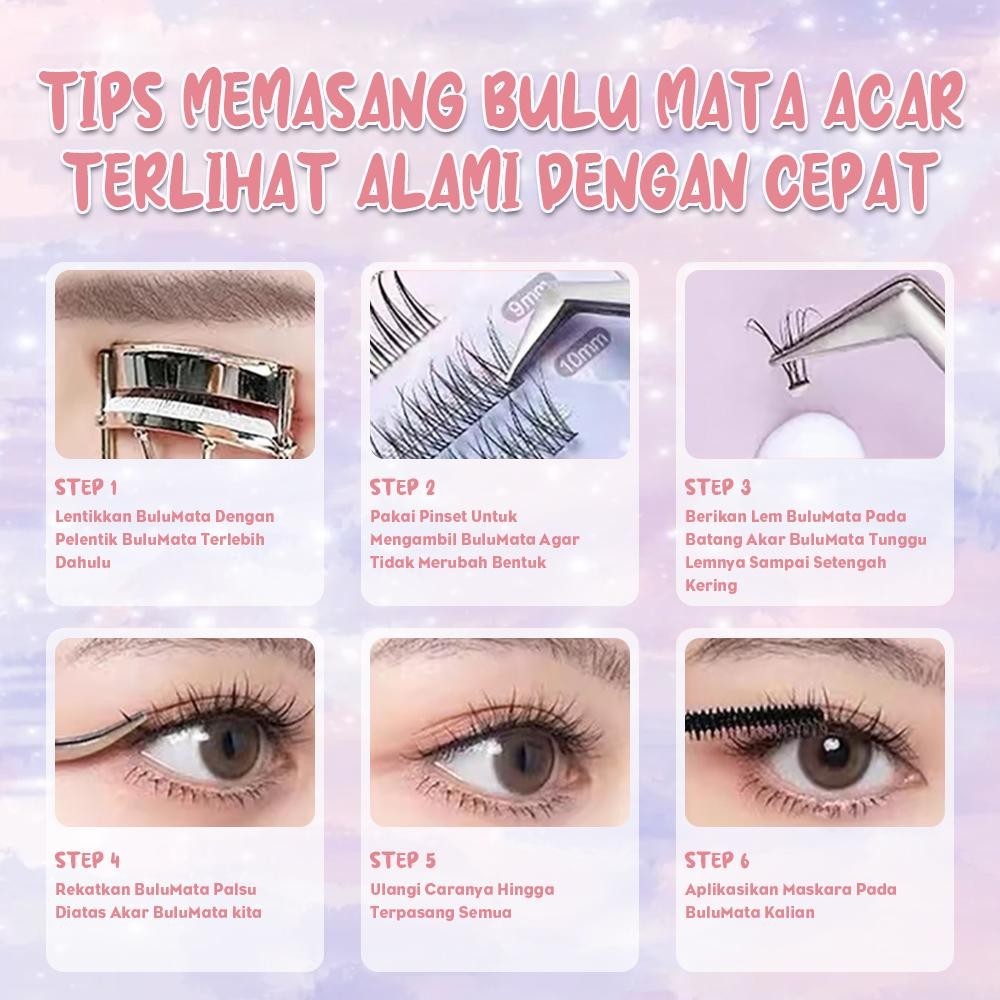 D02 [PILIH 2 DISKON 10% OFF] bulu mata palsu Berkualitas Tinggi + Lem Natural EYELASH ANIME Douyin Lash manga lashes bulu mata manga Pelentik Bulumata