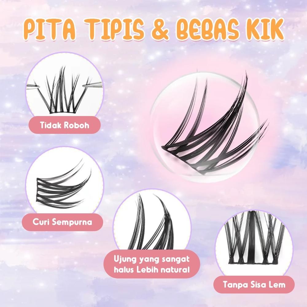 D02 [PILIH 2 DISKON 10% OFF] bulu mata palsu Berkualitas Tinggi + Lem Natural EYELASH ANIME Douyin Lash manga lashes bulu mata manga Pelentik Bulumata