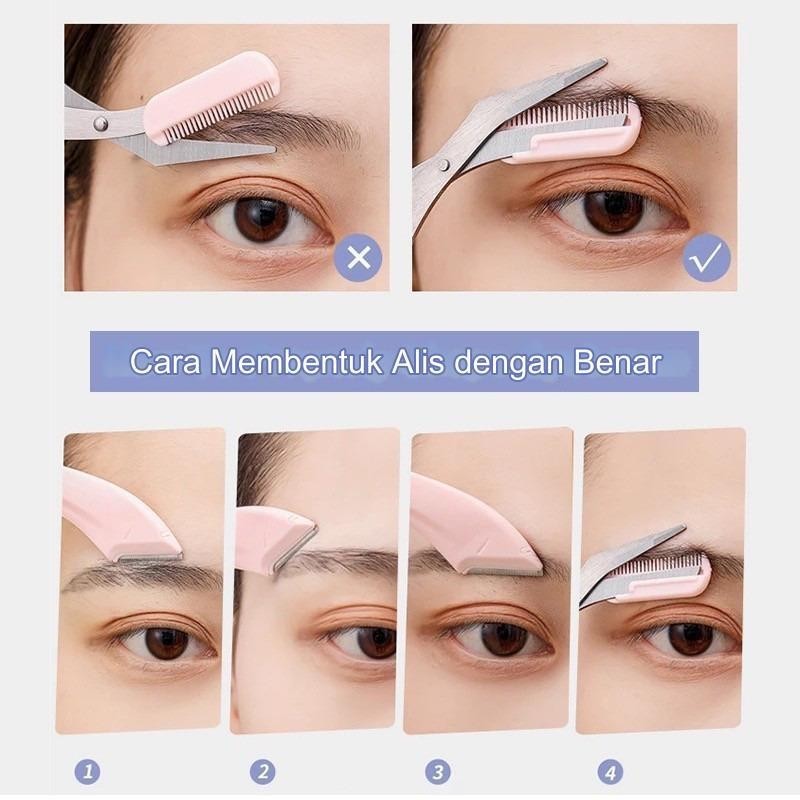 Z03 HERA DIARY 3in1 Set Gunting Alis Dan Cukur Alis | Eyebrow | Alat Kecantikan Premium | Perawatan Alis