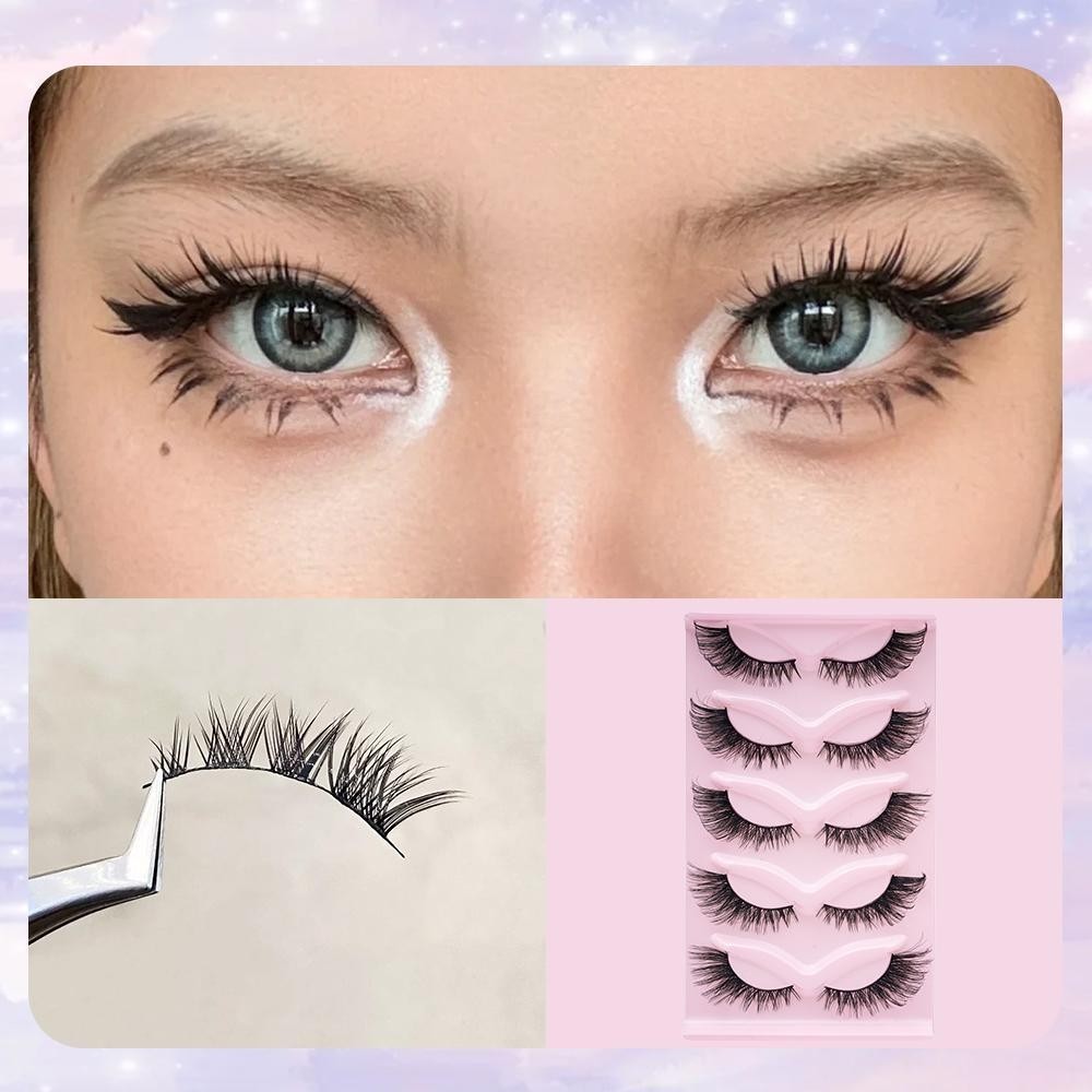 F04【FREE LEM】5 PASANG EYELASH LATINA BULU MATA PALSU KOREA NATURAL SOFT FALSE BULU MATA PALSU 4D DOLLY EYELASHES Box Pelentik