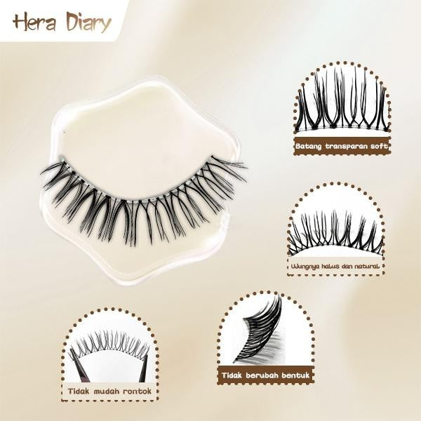 Hera Diary E07 Gratis Lem 5Pasang bulumta palsu Sunflowers| Anemi look| bulumta palsu manga Douyin COD