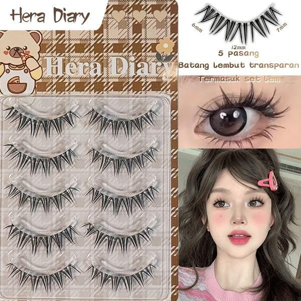 Hera Diary E10 Gratis Lem 5Pasang bulumta palsu Anime | Barbie look| bulumta palsu manga Douyin lentik COD