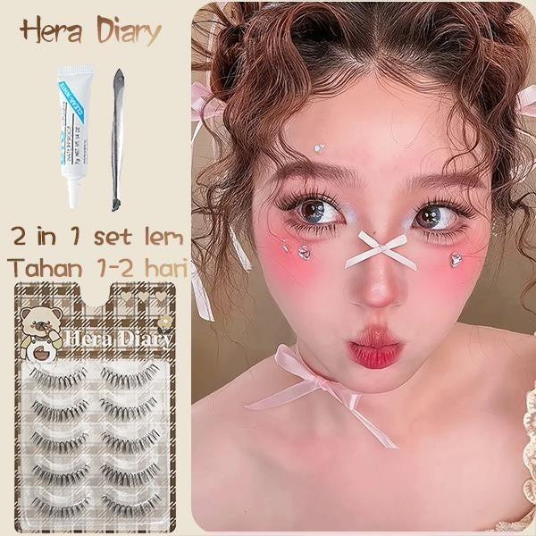 Hera Diary E07 Gratis Lem 5Pasang bulumta palsu Sunflowers| Anemi look| bulumta palsu manga Douyin COD
