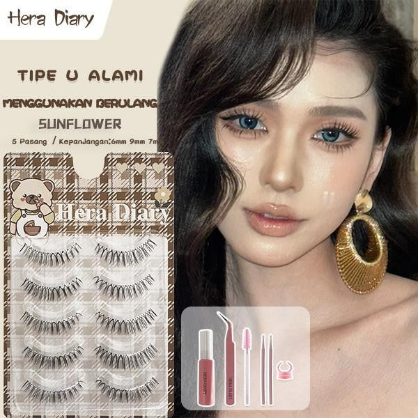 Hera Diary E07 Gratis Lem 5Pasang bulumta palsu Sunflowers| Anemi look| bulumta palsu manga Douyin COD