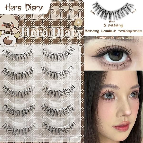 Hera Diary E07 Gratis Lem 5Pasang bulumta palsu Sunflowers| Anemi look| bulumta palsu manga Douyin COD