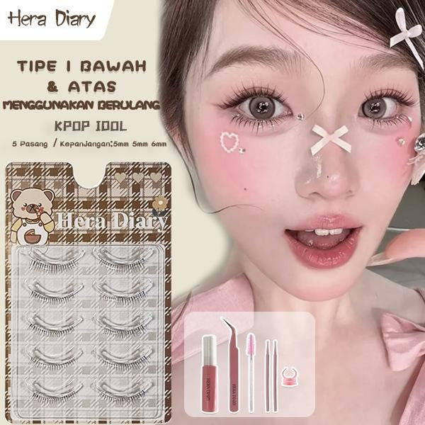 Hera Diary E06 Gratis Lem 5Pasang bulumta palsu bawah| Korea Idol look| bulumta palsu won Young Natural COD