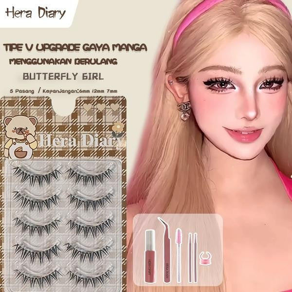 Hera Diary E10 Gratis Lem 5Pasang bulumta palsu Anime | Barbie look| bulumta palsu manga Douyin lentik COD