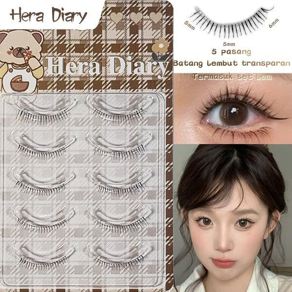 Hera Diary E06 Gratis Lem 5Pasang bulumta palsu bawah| Korea Idol look| bulumta palsu won Young Natural COD
