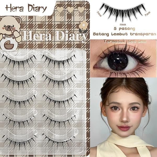 Hera Diary E08 Gratis Lem 5Pasang bulumta palsu Anime | Anemi look| bulumta palsu manga Douyin lentik COD
