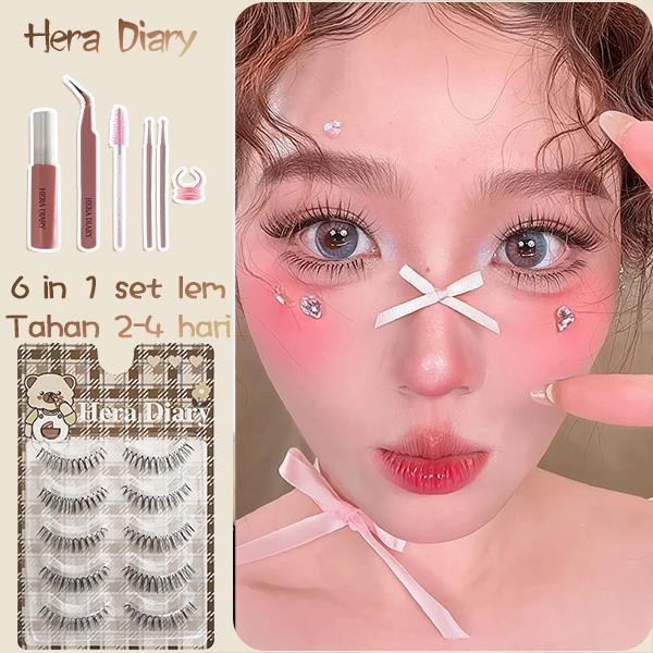 Hera Diary E07 Gratis Lem 5Pasang bulumta palsu Sunflowers| Anemi look| bulumta palsu manga Douyin COD
