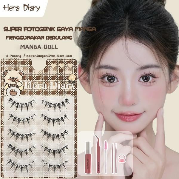 Hera Diary E09 Gratis Lem 5Pasang bulumta palsu Anime | Manga look| bulumta palsu manga Douyin lentik COD