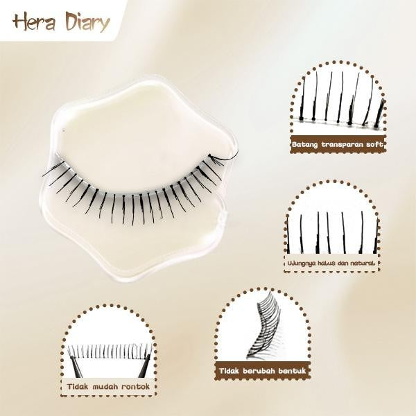 Hera Diary E06 Gratis Lem 5Pasang bulumta palsu bawah| Korea Idol look| bulumta palsu won Young Natural COD